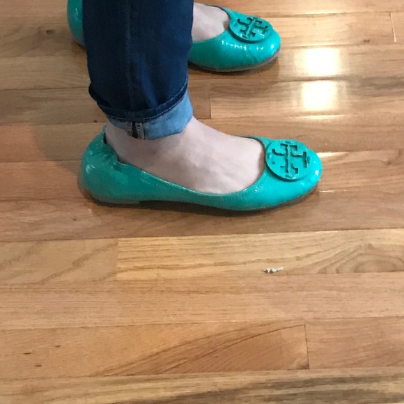 Tory Burch Reva Style Flats in Ocean Green - Picture 3 of 8